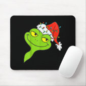 Funny Christmas Frog Wearing Santa Hat And Lights Muismat (Met muis)