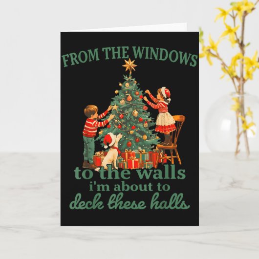 Funny Christmas From The Windows To The Walls I'm  Kaart (Gele Bloem)