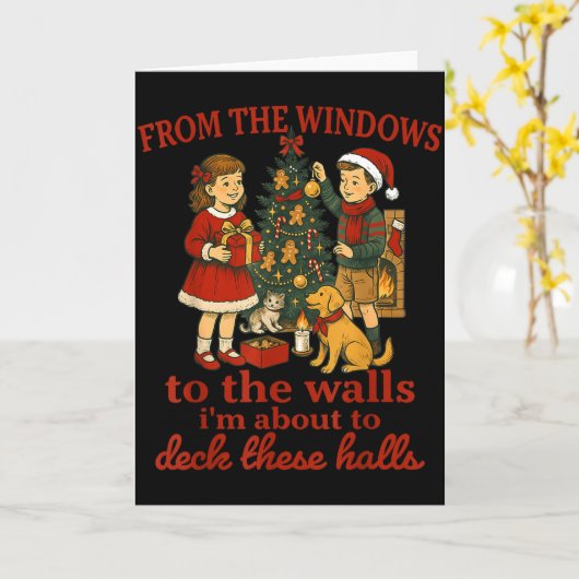 Funny Christmas From The Windows To The Walls I'm Kaart (Gele Bloem)