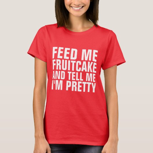 FUNNY CHRISTMAS FRUITCAKE LADIES T-SHIRTS (Voorkant)