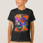 Funny Christmas Galaxy Cat In Space Cat Riding Zza T-shirt (Voorkant)