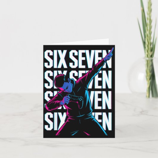 Funny Christmas Gamer Dabbing Xmas Dab Six Seven 6 Kaart (Voorkant)