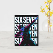 Funny Christmas Gamer Dabbing Xmas Dab Six Seven 6 Kaart (Gele Bloem)