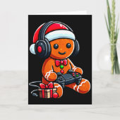 Funny Christmas Gamer Gingerbread Xmas Gaming Men  Kaart (Voorkant)