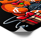 Funny Christmas Gamer Gingerbread Xmas Gaming Men  Poster (Hoek)