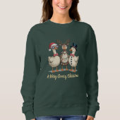 Funny Christmas Geese Trio  Santa Reindeer Snowman Trui (Voorkant)