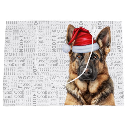 Funny Christmas German Shepherd Dog Lover Groot Cadeauzakje (Voorkant)