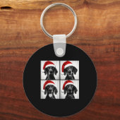 Funny Christmas German Shorthaired Inter Santa Pho Sleutelhanger (Voorkant)