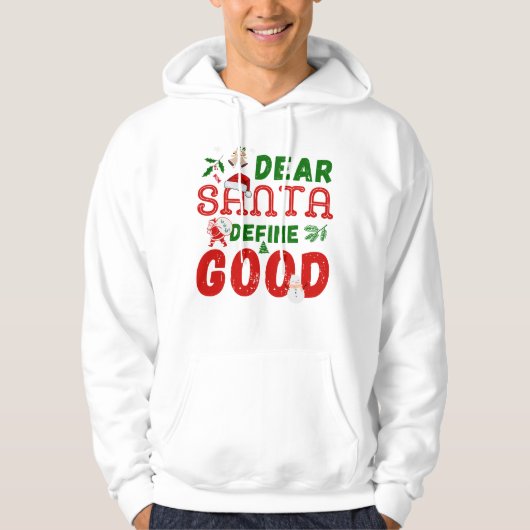 Funny Christmas Gezegde Beste Santa Define Goed Hoodie (Voorkant)