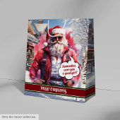 Funny Christmas Gift Bag Handsome Santa Keepsake Medium Cadeauzakje