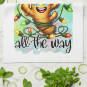 Funny Christmas ginger word art  Theedoek (Gevouwen)