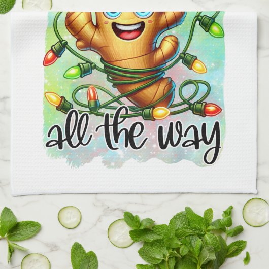 Funny Christmas ginger word art  Theedoek (Gevouwen)