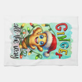 Funny Christmas ginger word art  Theedoek (Horizontaal)