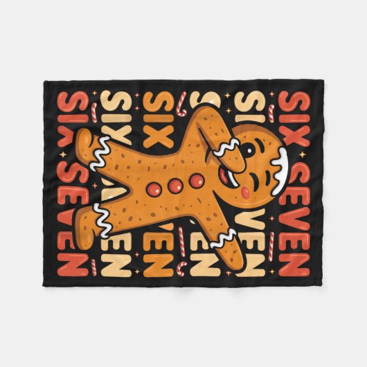 Funny Christmas Gingerbread Cookie Dab Six Seven 6 Fleece Deken (Voorkant (Horizontaal))