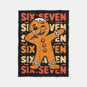 Funny Christmas Gingerbread Cookie Dab Six Seven 6 Fleece Deken (Voorkant)