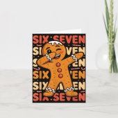 Funny Christmas Gingerbread Cookie Dab Six Seven 6 Kaart (Voorkant)