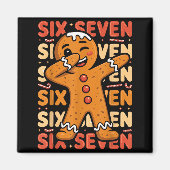 Funny Christmas Gingerbread Cookie Dab Six Seven 6 Magneet (Voorkant)