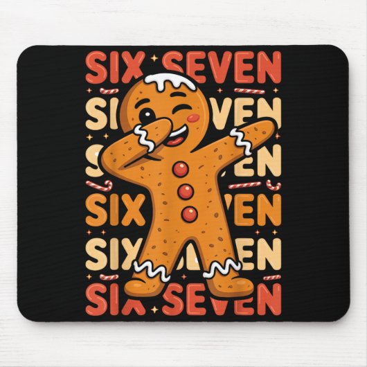 Funny Christmas Gingerbread Cookie Dab Six Seven 6 Muismat (Voorkant)