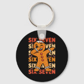 Funny Christmas Gingerbread Cookie Dab Six Seven 6 Sleutelhanger (Voorkant)