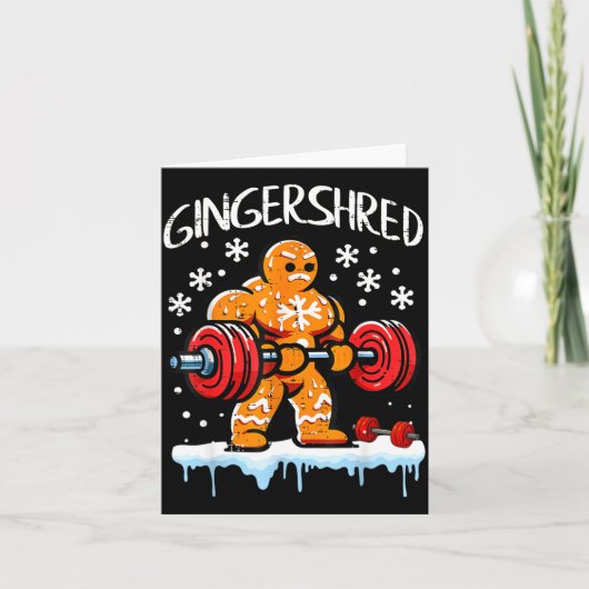 Funny Christmas Gingerbread Gingershred Gym Bodybu Kaart (Voorkant)