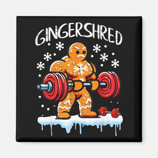 Funny Christmas Gingerbread Gingershred Gym Bodybu Magneet (Voorkant)