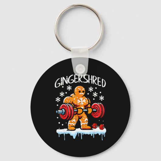 Funny Christmas Gingerbread Gingershred Gym Bodybu Sleutelhanger (Voorkant)