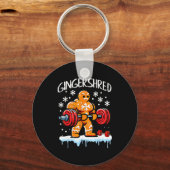 Funny Christmas Gingerbread Gingershred Gym Bodybu Sleutelhanger (Voorkant)