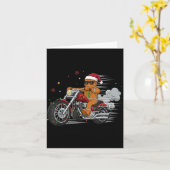 Funny Christmas Gingerbread Man Biker Riding A Mot Kaart (Gele Bloem)
