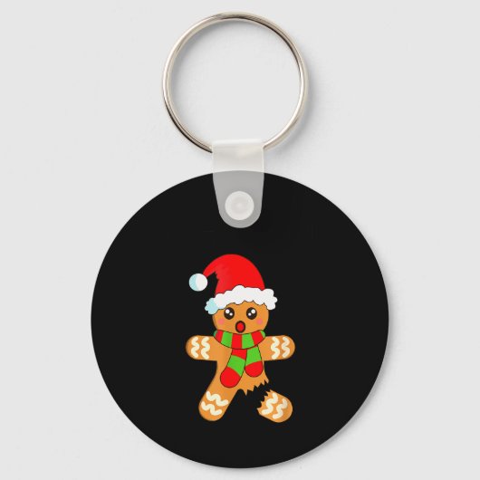 Funny Christmas Gingerbread Man Cookie Oh Snap Sleutelhanger (Voorkant)