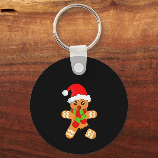 Funny Christmas Gingerbread Man Cookie Oh Snap  Sleutelhanger (Voorkant)