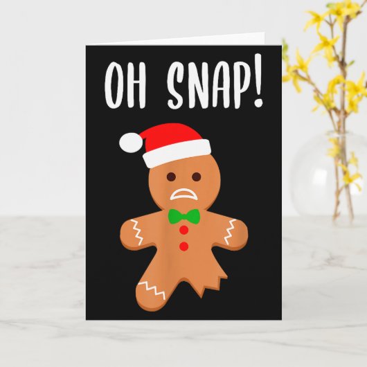 Funny Christmas Gingerbread Man Oh Snap Outfit Paj Kaart (Gele Bloem)