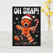 Funny Christmas Gingerbread Man Oh Snap Outfit Paj Kaart (Gele Bloem)