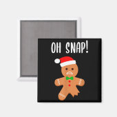 Funny Christmas Gingerbread Man Oh Snap Outfit Paj Magneet (Voorkant / Achterkant)