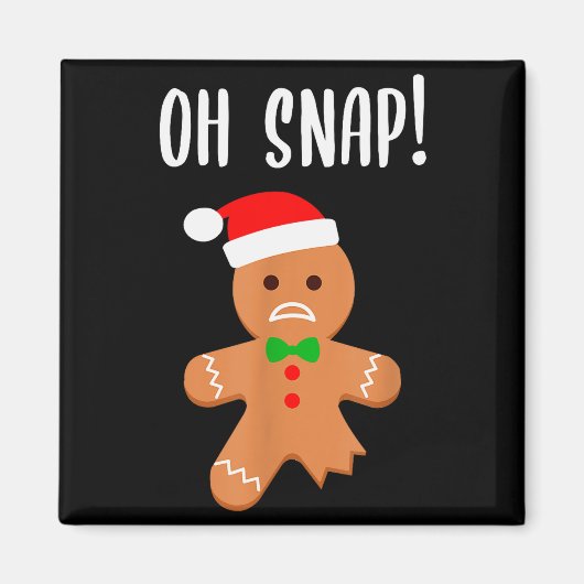 Funny Christmas Gingerbread Man Oh Snap Outfit Paj Magneet (Voorkant)