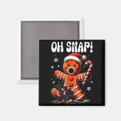 Funny Christmas Gingerbread Man Oh Snap Outfit Paj Magneet (Voorkant / Achterkant)