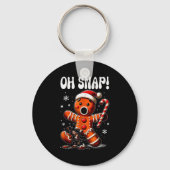 Funny Christmas Gingerbread Man Oh Snap Outfit Paj Sleutelhanger (Voorkant)