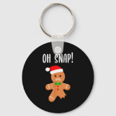 Funny Christmas Gingerbread Man Oh Snap Outfit Paj Sleutelhanger (Voorkant)