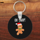 Funny Christmas Gingerbread Man Oh Snap Outfit Paj Sleutelhanger (Voorkant)