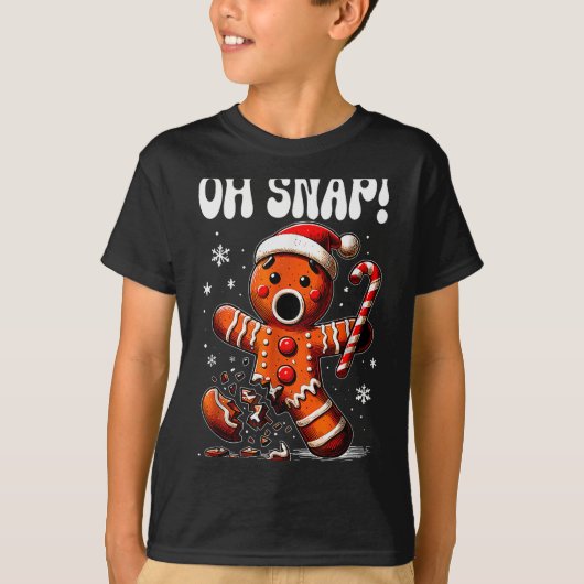 Funny Christmas Gingerbread Man Oh Snap Outfit Paj T-shirt (Voorkant)