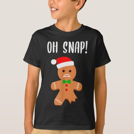 Funny Christmas Gingerbread Man Oh Snap Outfit Paj T-shirt (Voorkant)