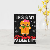 Funny Christmas Gingerbread Man Pajama Pj Outfit G Kaart (Gele Bloem)
