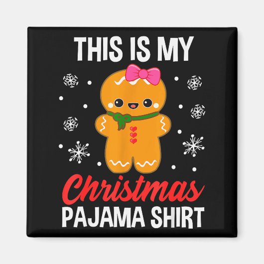 Funny Christmas Gingerbread Man Pajama Pj Outfit G Magneet (Voorkant)