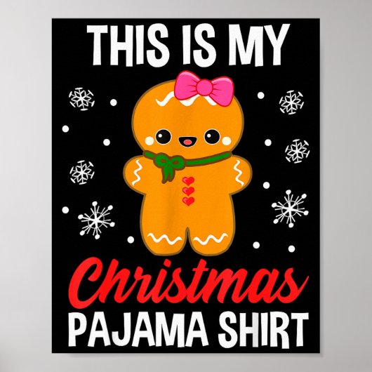 Funny Christmas Gingerbread Man Pajama Pj Outfit G Poster (Voorkant)