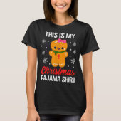 Funny Christmas Gingerbread Man Pajama Pj Outfit G T-shirt (Voorkant)