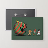 Funny Christmas Gingerbread Santa Holiday Party Button (Voorkant / Achterkant)