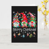 Funny Christmas Gnome Hanging With My Gnomies Fami Kaart (Gele Bloem)