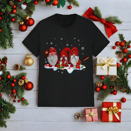 Funny Christmas Gnomes Baseball  T-shirt