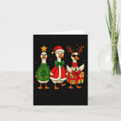 Funny Christmas Goose Jolly Geese Santa Reindeer X Kaart (Voorkant)