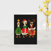 Funny Christmas Goose Jolly Geese Santa Reindeer X Kaart (Gele Bloem)
