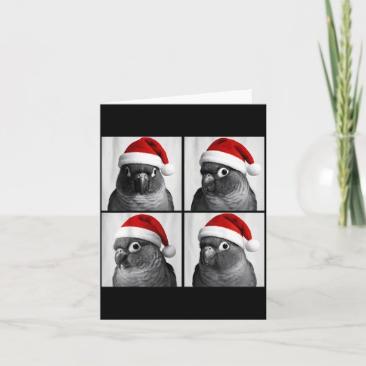 Funny Christmas Green Cheek Conure Santa Photo Boo Kaart (Voorkant)
